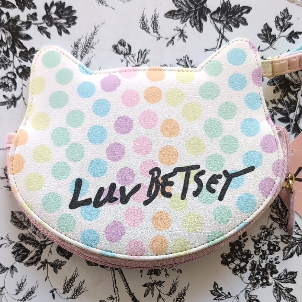 Betsey Johnson Cat Face Polka Dot Wristlet - Picture 2 of 4